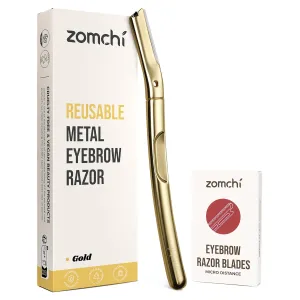 ZOMCHI Gold Dermaplaning Razor and 10pcs Micro Blade Refills