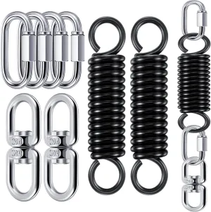 Zonon 8 Pcs Punching Bag Hanger Kit Heavy Bag Spring M8 Double Eye Swivel with Snap Hook Stainless Steel Heavy Bag Hanger for Boxing Bag, Gym Swing, Trapeze, Hammock up to 1000lbs